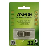 Флешка Aspor AR 32GB 104 USB-A плюс Type-C серебро