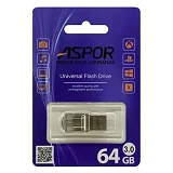 Флешка Aspor AR 64B 104 USB-A плюс Type-C серебро
