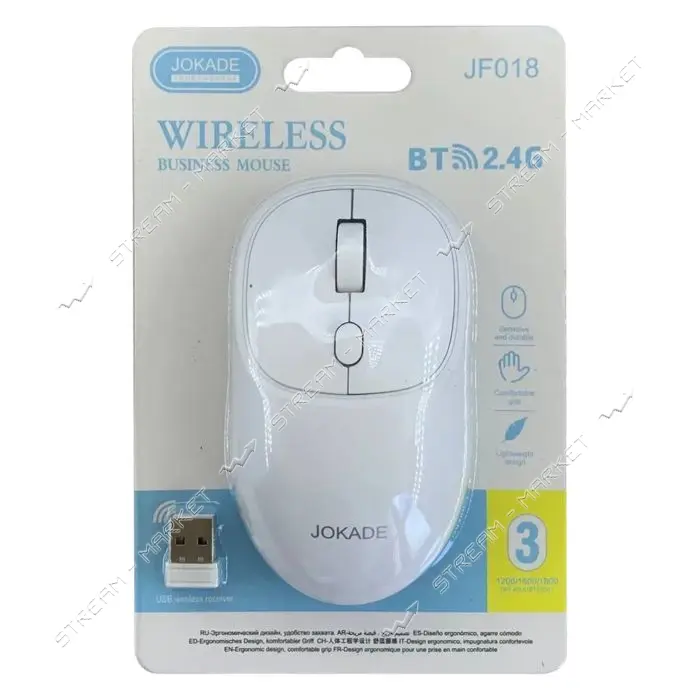 Мышь беспроводная Jokade JF018 белый                                                                