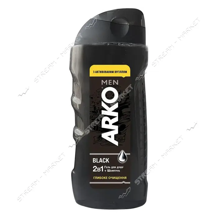 Гель для душа и шампунь Arko Men 2in1 Black 260мл                                                   