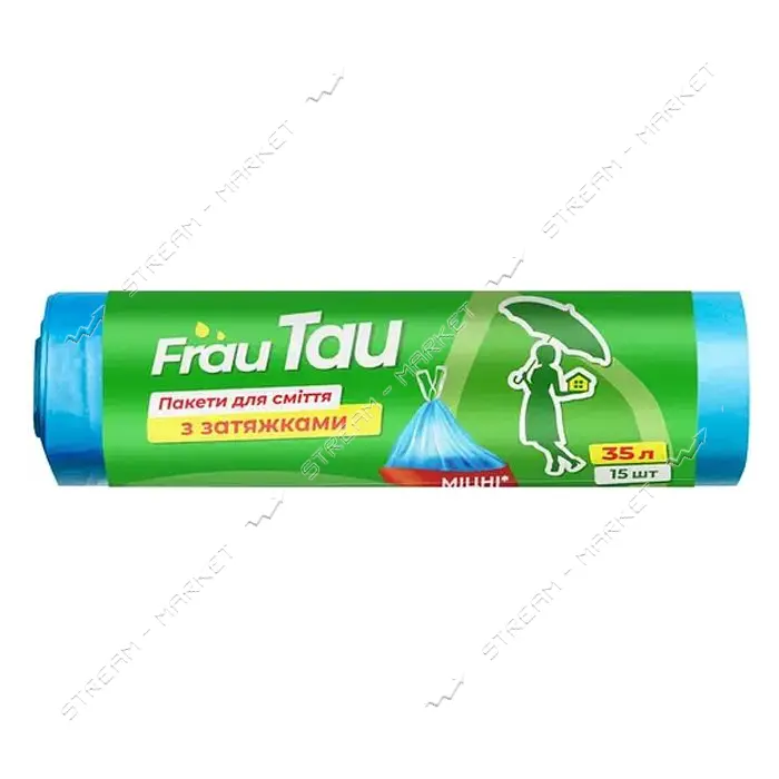 Пакеты мусорные с затяжками Frau Tau HD 35л 15шт                                                    