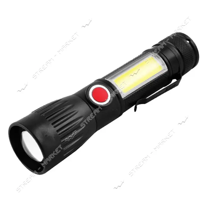 Фонарь Police BL-645S-XPE плюс COB ЗУ microUSB встроенный аккумулятор zoom зажим Box