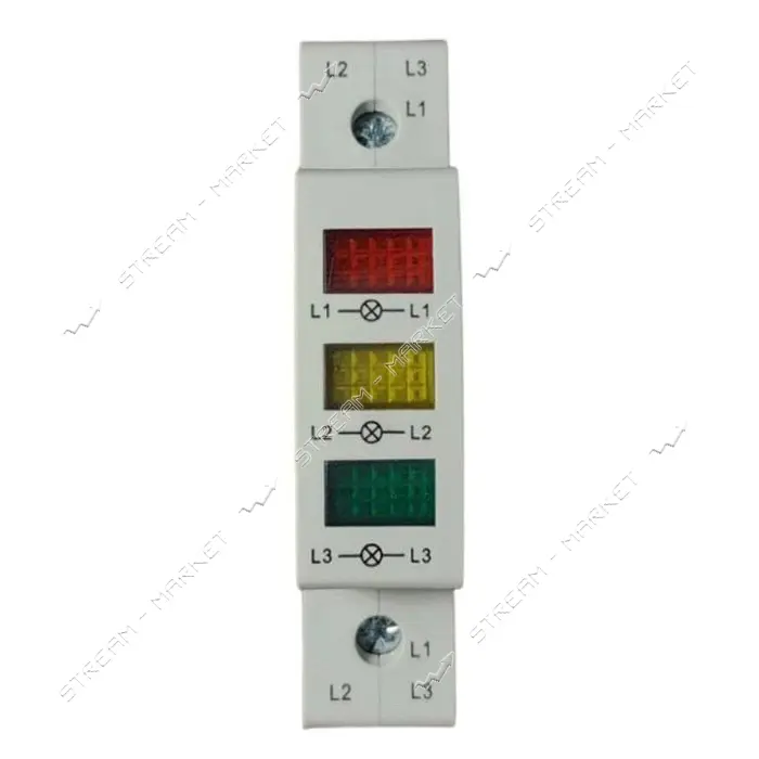 Трехфазный индикатор напряжения Lemanso LM6362 230В на Din-рейку три цвета