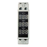 Трехфазный вольтметр Lemanso LM6360 3L плюс 3N AC 80В-500В на Din-рейку                             