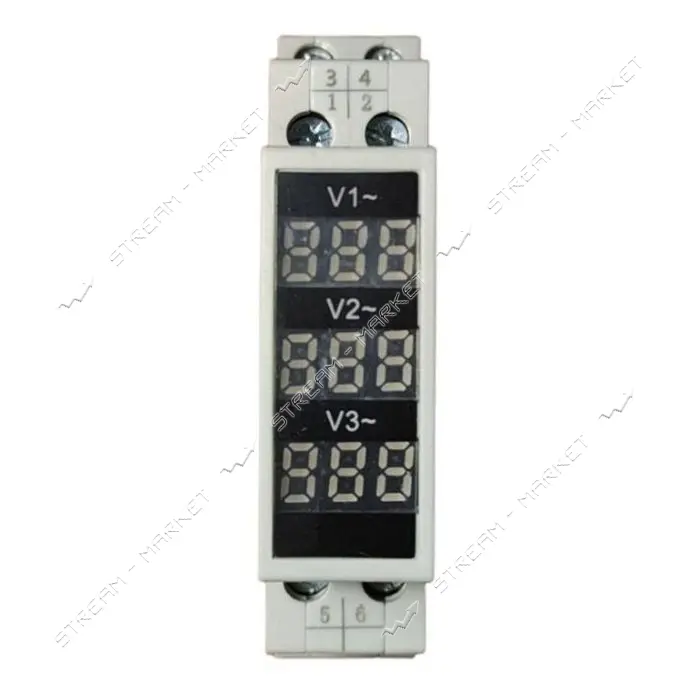 Трехфазный вольтметр Lemanso LM6360 3L плюс 3N AC 80В-500В на Din-рейку                             