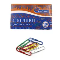 Скрепка 11984-28/4-322/ZH208  28мм 100шт цветная                                                    
