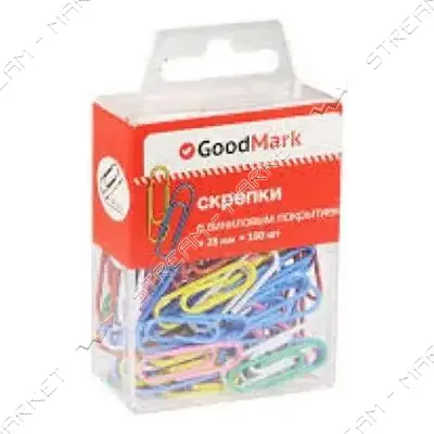 Скрепка 6478 vinil 28мм пластиковая упаковка 50шт цветная                                           