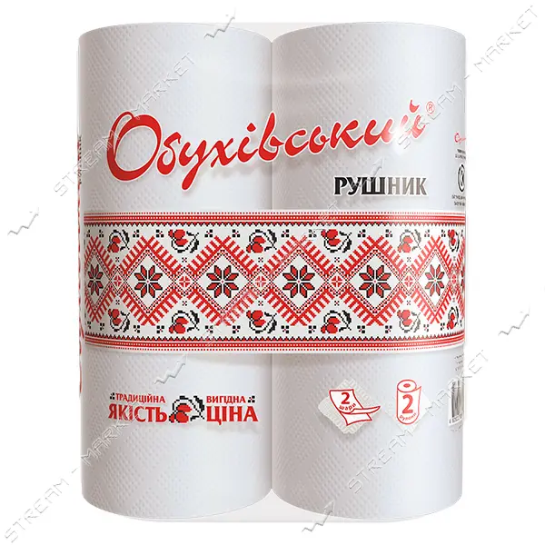 Бумажные полотенца Обухов 2 слоя 2 шт                                                               
