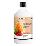 Шампунь-блеск Bioton Cosmetics Восстанавливающий с медом и касторовым маслом с брусникой 1л         