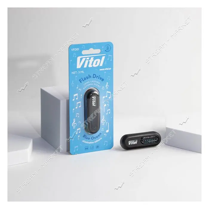 Освежитель воздуха Vitol на обдув Flash Drive Blue Ocean