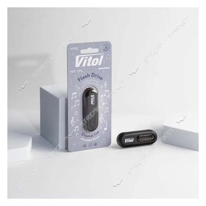 Освежитель воздуха Vitol на обдув Flash Drive Crystal Ice