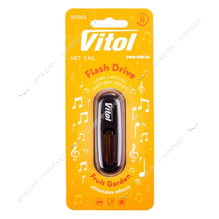 Освежитель воздуха Vitol на обдув Flash Drive Fruit Garden                                          