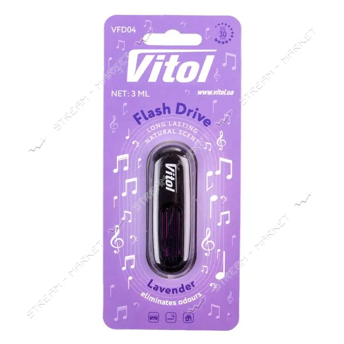 Освежитель воздуха Vitol на обдув Flash Drive Lavender                                              