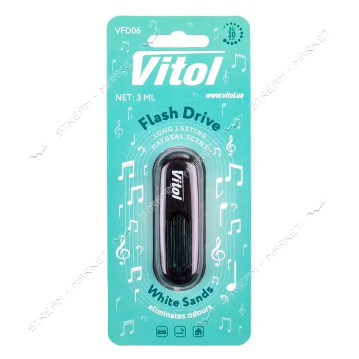 Освежитель воздуха Vitol на обдув Flash Drive White Sands                                           