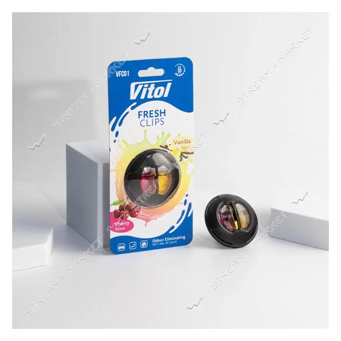 Освежитель воздуха Vitol на обдув Fresh Clips Cherry плюс Vanilla                                   