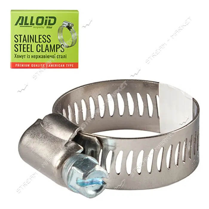 Хомут нержавейка Alloid 18-32 W2 10шт