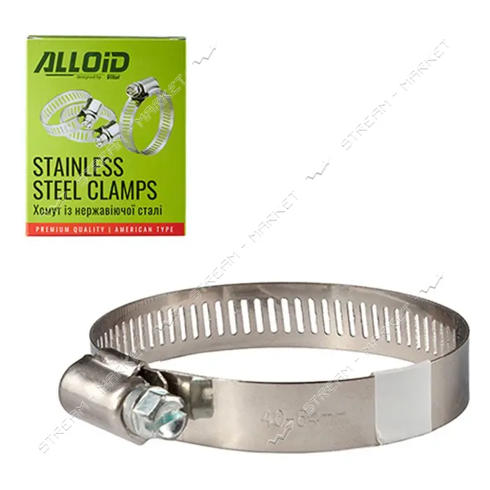 Хомут нержавейка Alloid 40-64 W2 10шт