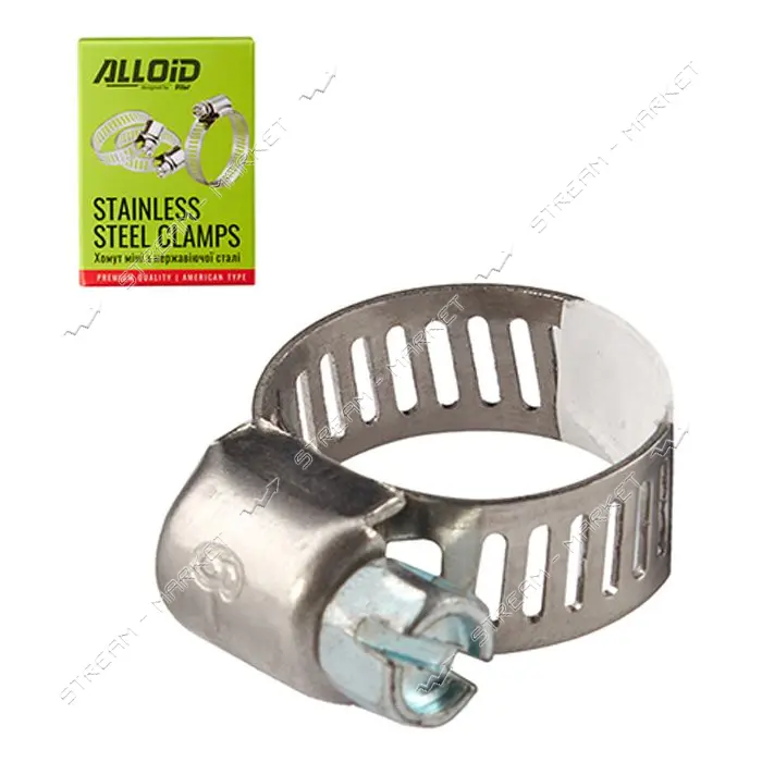 Хомут нержавейка Alloid мини 6-16 W2 10шт                                                           