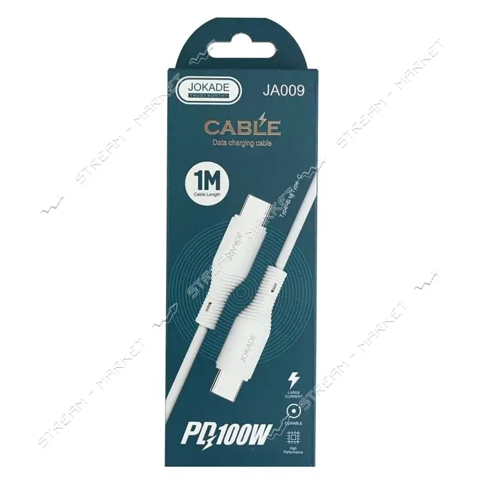 Кабель Jokade JA009 PD Type-C to Type-C 100W/1м белый