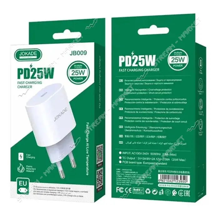 Сетевое зарядное устройство Jokade JB009 USB-C/PD25W белое                                          