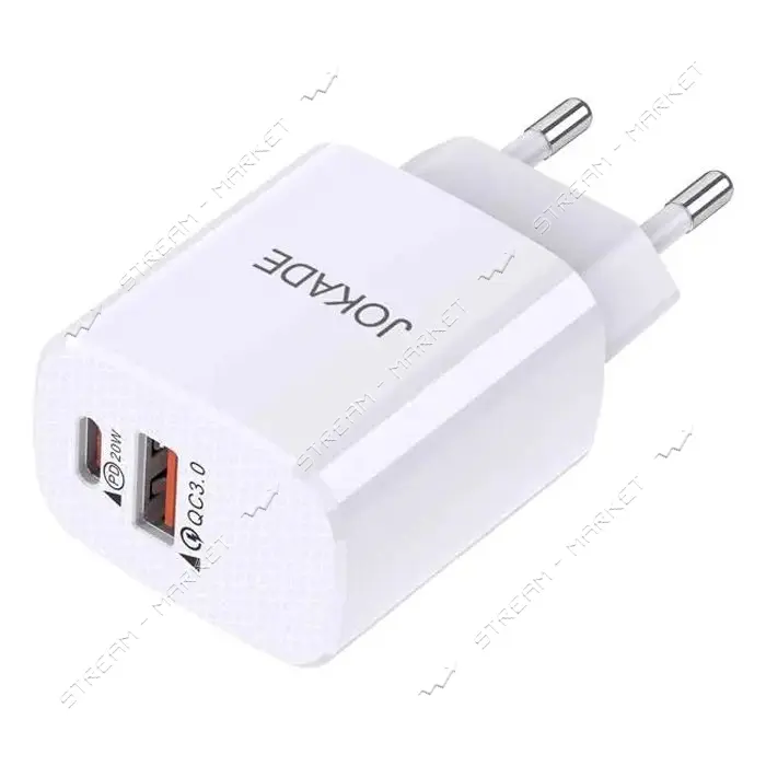 Сетевое зарядное устройство Jokade JB041 USB-C/USB/QC18W/PD20W белое                                