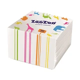 Салфетки столовые ZooZoo однослойные белые 24x23см 100шт                                            