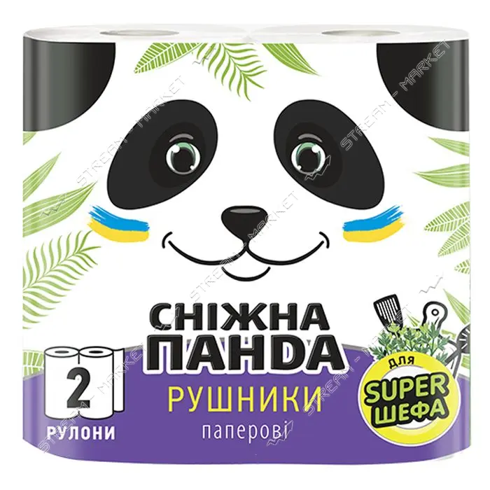 Бумажные полотенца Снежная панда 2 слоя 2 шт