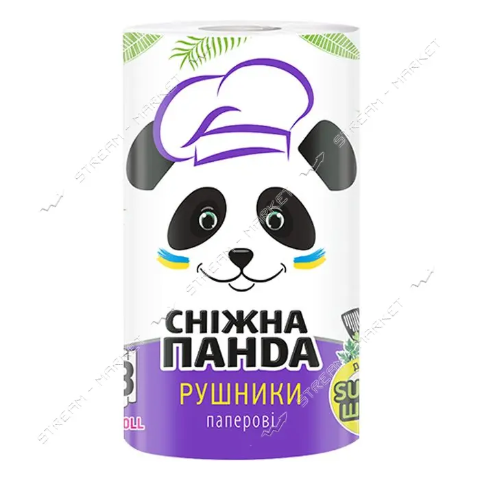 Бумажные полотенца Снежная панда Big Roll 2 слоя 1 шт