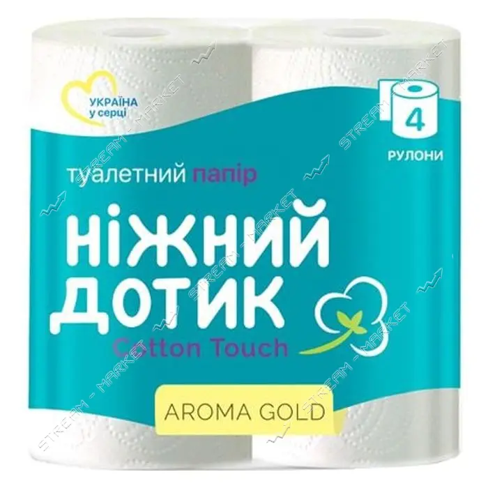 Туалетная бумага Нежное прикосновение Арома Голд 2 слоя 4 шт