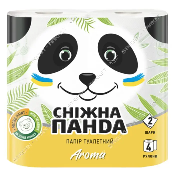 Туалетная бумага Снежная панда Aroma 2 слоя 4 шт