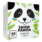 Салфетки столовые Снежная панда однослойные белые 24x24см 100шт