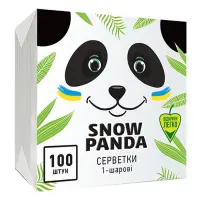 Салфетки столовые Снежная панда однослойные белые 24x24см 100шт                                     
