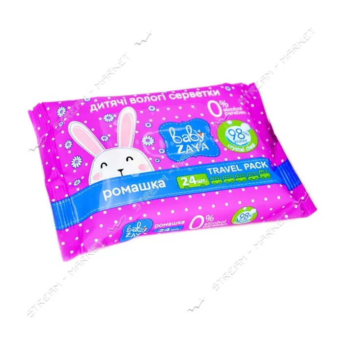 Влажные салфетки детские Baby Zaya Ромашка 24шт
