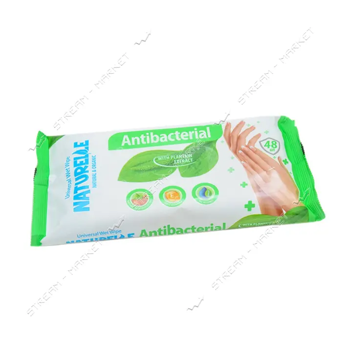 Салфетки влажные Naturelle Antibacterial с экстрактом листья подорожника 48шт