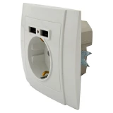 Розетка с заземлением Yaweitai YW-2530 2USB белая modern