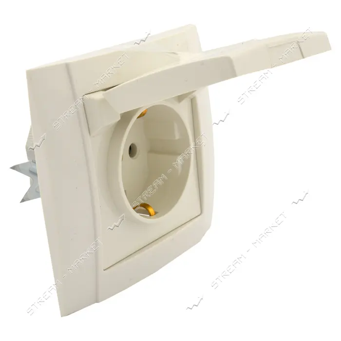 Розетка Yaweitai EW-2516 с заземлением и крышкой