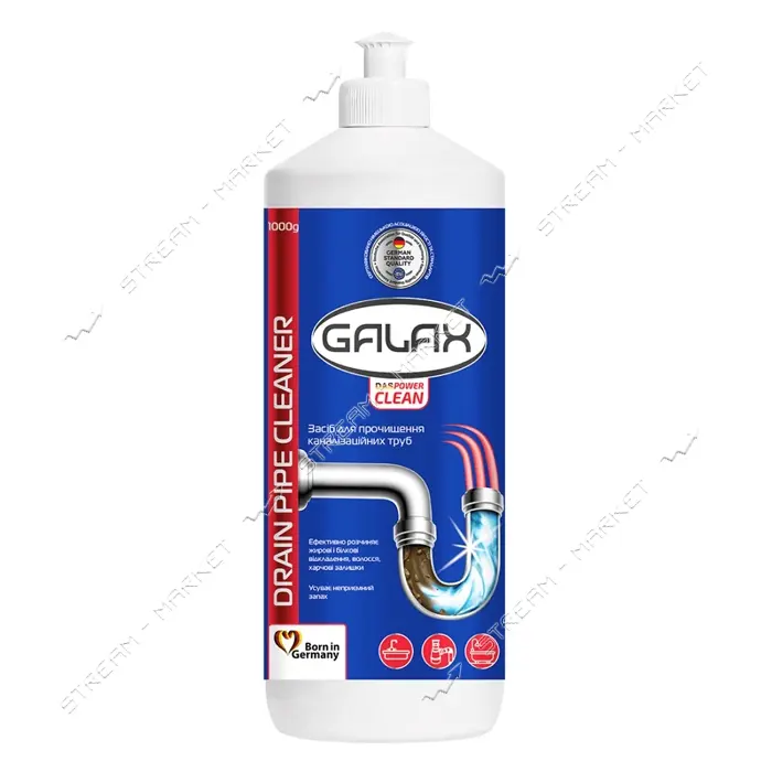 Средство для прочистки канализационных труб Galax Power Clean 1л