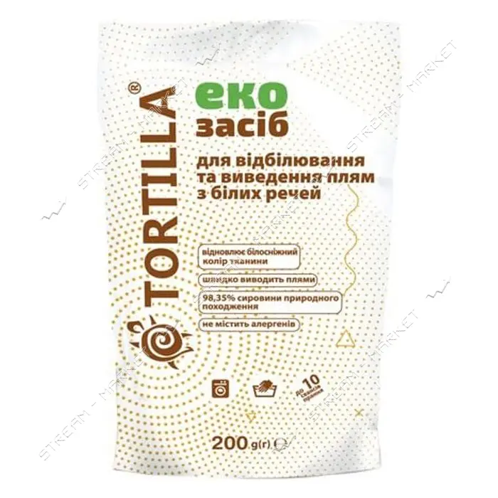 Средство для отбеливания и выведения пятен с белых вещей Tortilla Эко 200г                          