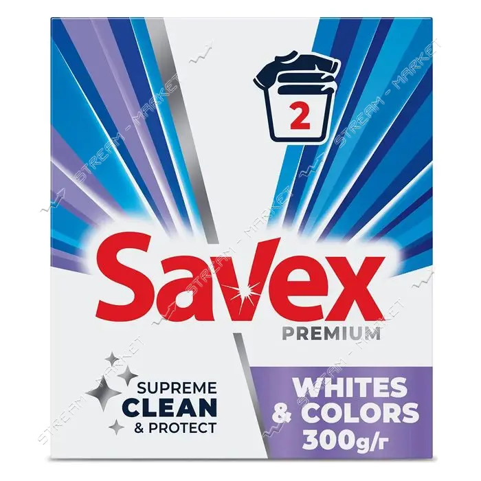 Стиральный порошок автомат Savex Premium Whites & Colors 300г