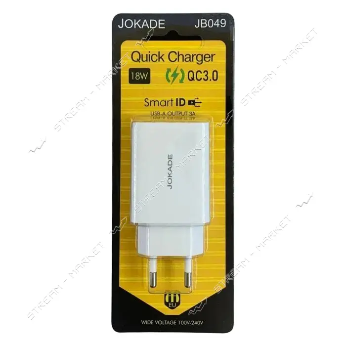 Сетевое зарядное устройство Jokade JB049 USB-A/3A/18W белое