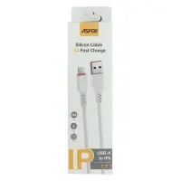 Кабель Aspor USB AC-58 Lightning Silicone 3A/1м FC белый                                            