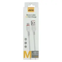 Кабель Aspor AC-57 Micro Silicone 3A 1м белый                                                       