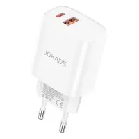 Сетевое зарядное устройство Jokade JB111 PD 45W плюс 22.5W USB-A плюс USB-C белый
