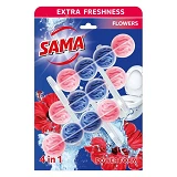 Блок для очистки унитаза SAMA Цветочная свежесть 3х65г