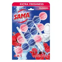 Блок для очистки унитаза SAMA Цветочная свежесть 3х65г                                              