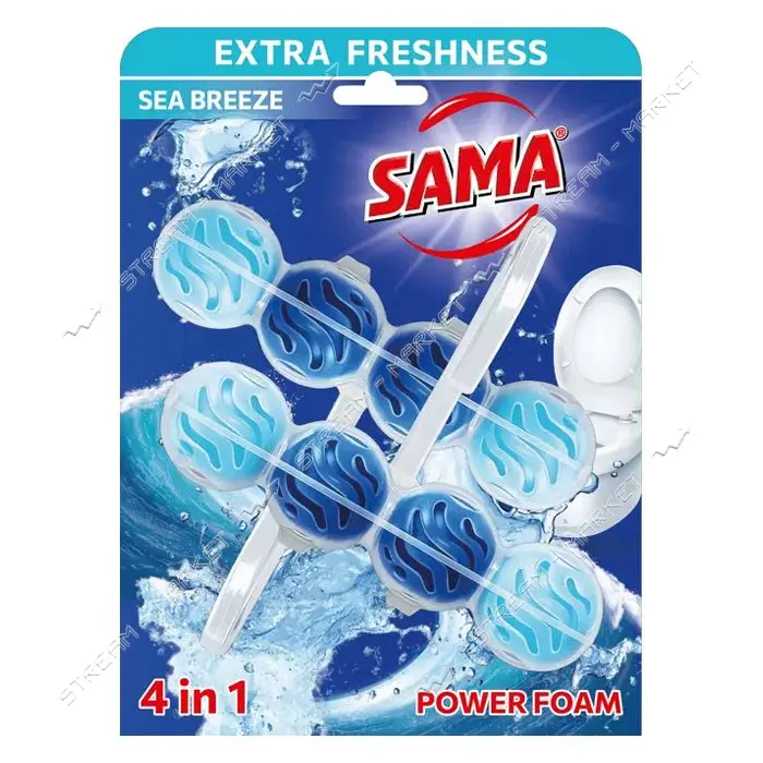 Блок для очистки унитаза SAMA Морская свежесть 2х65г