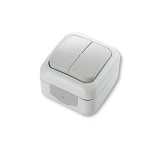 Выключатель двухклавишный Viko 5502 Palmiye Water Proof серый