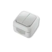  Выключатель двухклавишный Viko 5502 Palmiye Water Proof серый                                      