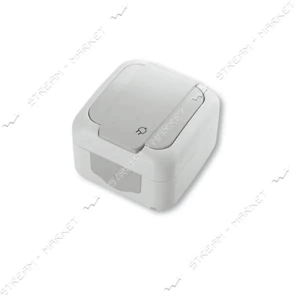 Розетка Viko 5508 Palmiye Water Proof с заземлением серая