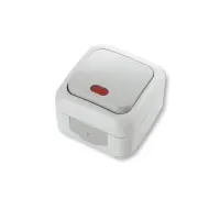 Выключатель Viko 5519 Palmiye Water Proof с подсветкой серый                                        